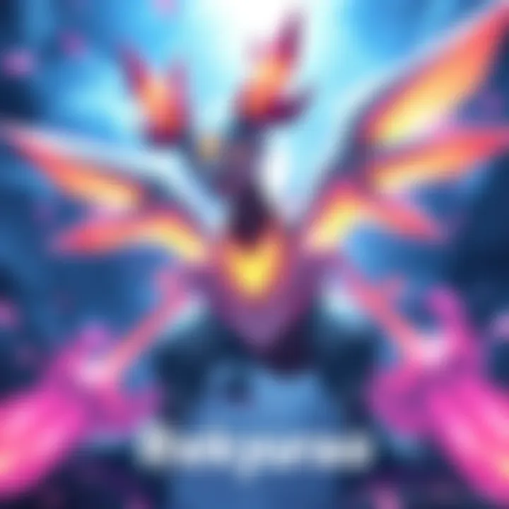 A powerful new Pokémon named Rekyurao with features resembling Reshiram, Zekrom, and Kyurem, showcasing its unique abilities and vibrant colors
