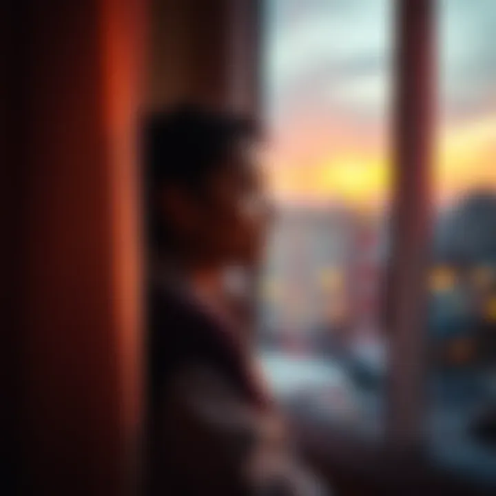 A hopeful person gazing out a window, reflecting on love and relationships, symbolizing the desire for connection after years of being single.