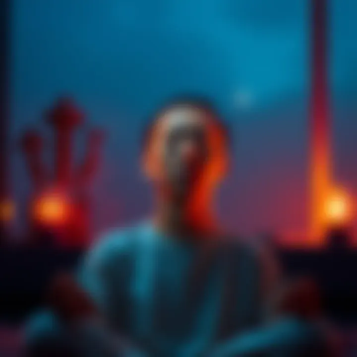 A person meditating in a calm environment, embodying Mind Awake Body Asleep state, with a peaceful expression and closed eyes.