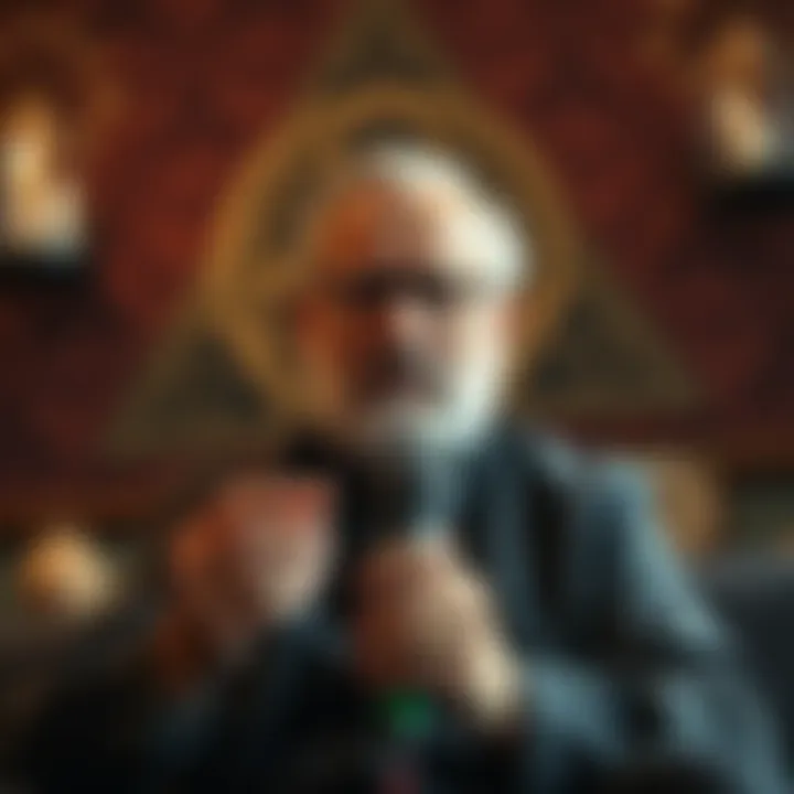 Rémi Boyer discussing Martinism Rémi Boyer speaking about Martinism and Rosicrucianism, with symbolic elements of spirituality and tantra in the background