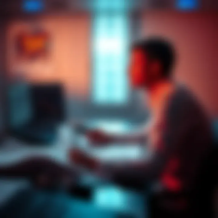 Remote viewing concept A person sitting at a table, focusing with eyes closed, surrounded by maps and documents, suggesting a psychic skill in action.