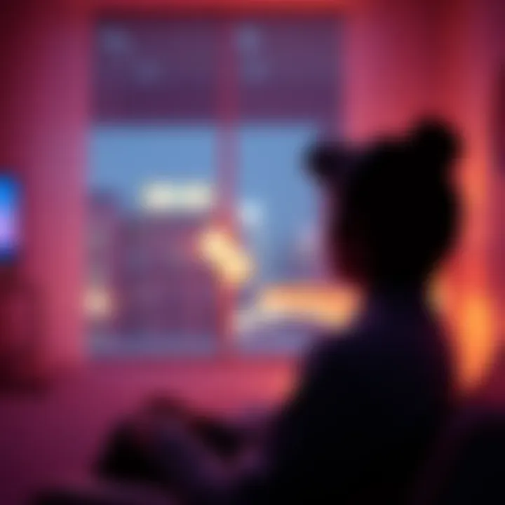 A beginner sits with eyes open, focusing intently to practice remote viewing, surrounded by a calm and inviting atmosphere.