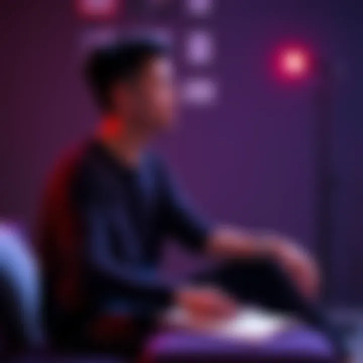 Individual sitting quietly, eyes closed, focusing on enhancing remote viewing skills with a notebook and pen nearby.