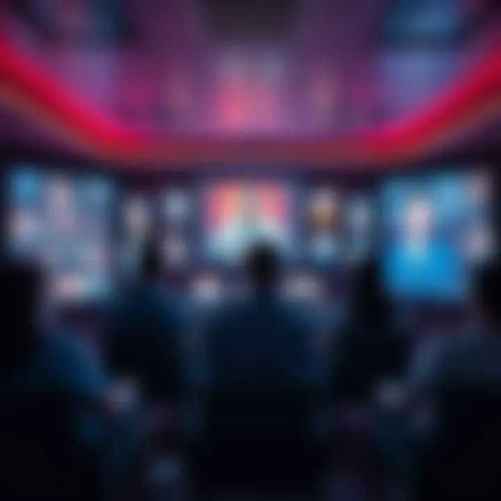 A group of people engaged in a remote viewing session, focused on locating missing persons, with images of missing individuals displayed around them.
