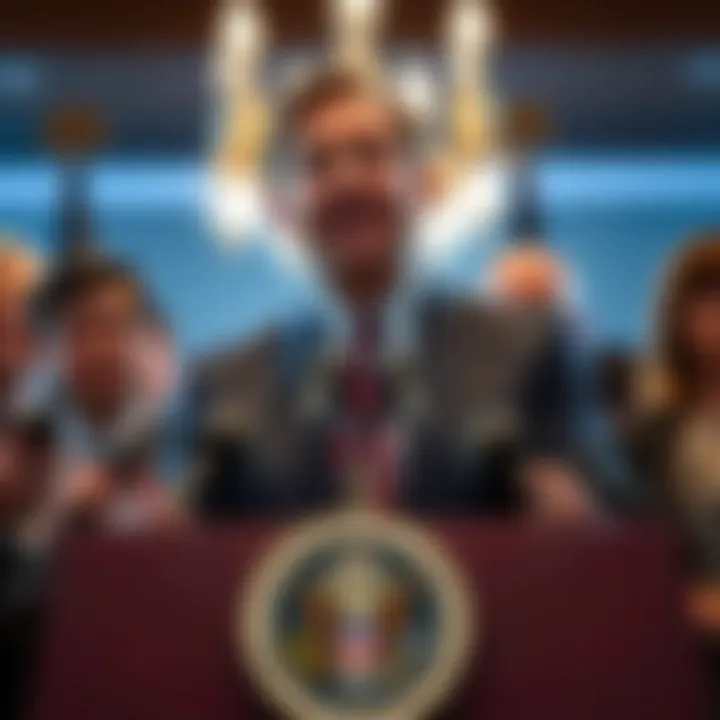 Rep. Tim Burchett speaking about UAP disclosure at a podium with reporters