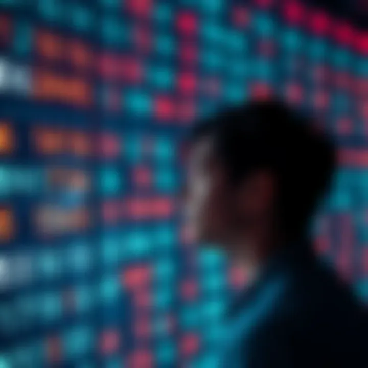 A person gazes at a wall filled with repeated numbers, showing confusion and curiosity.