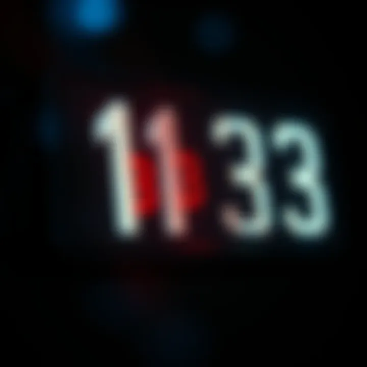 Repeating numbers 111 and 333 A close-up view of the numbers 111 and 333 appearing on a digital clock at night, symbolizing their significance in people's lives.