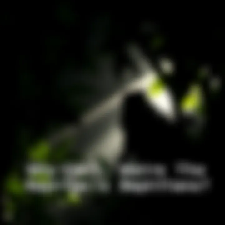A shadowy figure resembling a reptilian creature partially hidden in foliage, emphasizing its elusive nature.