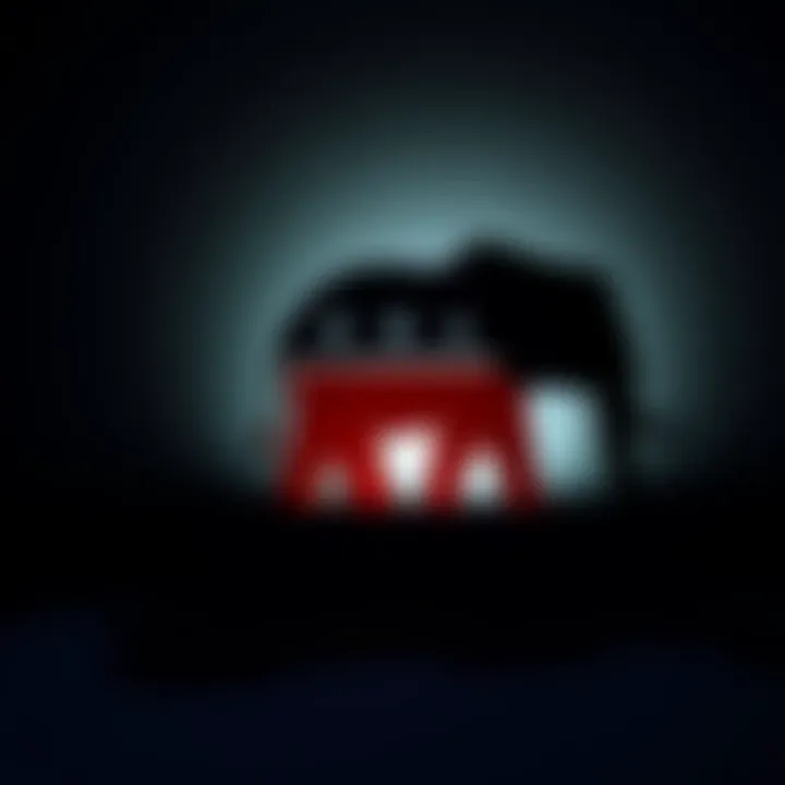A Republican elephant silhouette with dark shadows suggesting controversy and secrecy