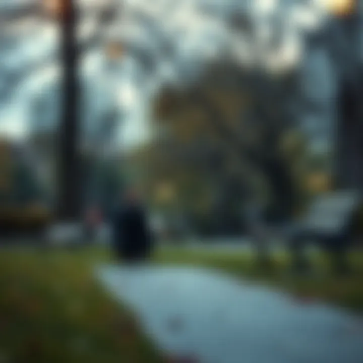 A peaceful scene of someone sitting alone in a park, reflecting quietly with a book in hand, symbolizing the importance of personal space and privacy.