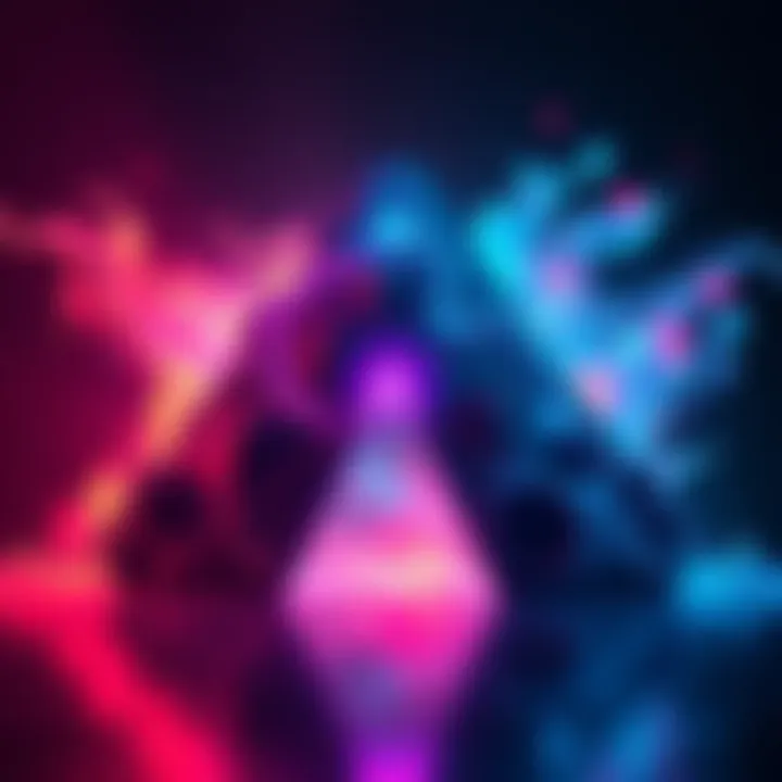 Conceptual Illustration of Restriction Theory A visual representation of Restriction Theory's three actions: restriction, allowance, and balance, depicted with abstract shapes and colors symbolizing physics and consciousness.