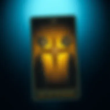 Tarot card depicting the Reversed Ace of Pentacles, symbolizing missed opportunities and potential loss, set against a simple background.