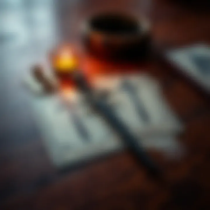 Two reversed Three of Swords tarot cards laid out on a table, symbolizing emotional release and anxiety.