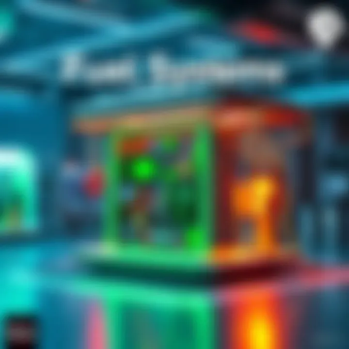 An inventive fuel system with eco-friendly elements depicted in a futuristic setting.