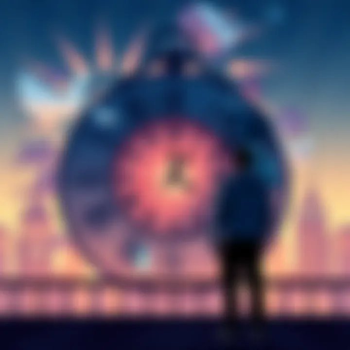 A person stands before a large clock, looking back at scenes from their past, representing the desire to fix mistakes. The clock has a swirling motion to indicate time travel.