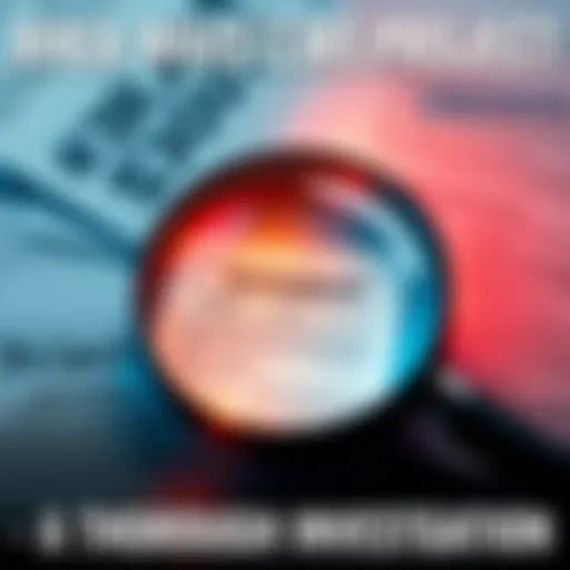 A magnifying glass examining documents related to the Rhea Whistleblower Project Eridani, highlighting critical information.