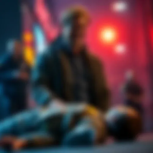 Rick Cutler stands over Charlie's body with a smile, raising concerns about his involvement; security personnel are nearby.