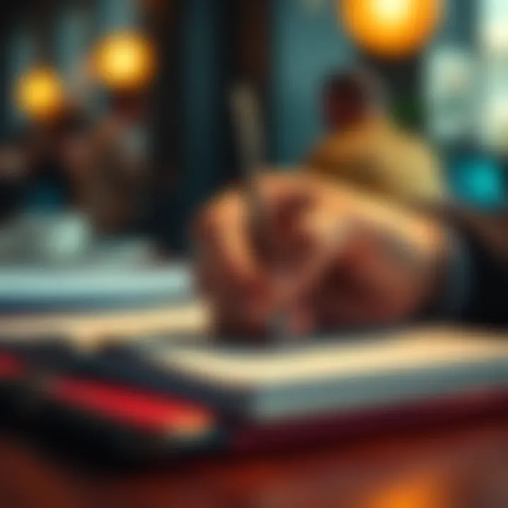 A person using their right hand to write in a notebook, showing the common daily task of writing for right-handed individuals.