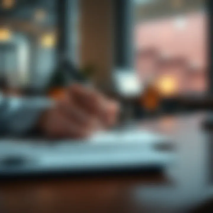 A right-handed person writes with a pen while sitting at a desk, showcasing common behaviors of right-handed individuals.