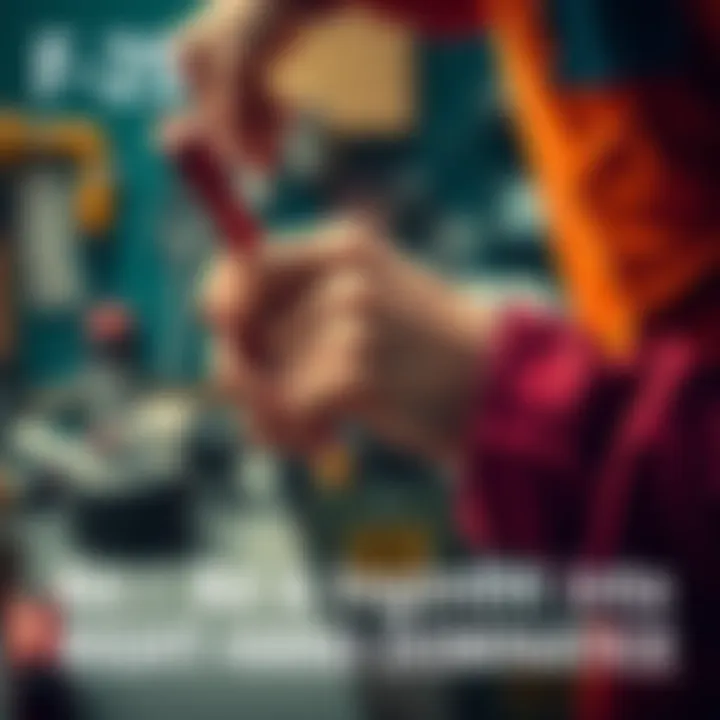 A right-handed person using a tool with their right hand, showcasing right-hand dominance in daily activities.
