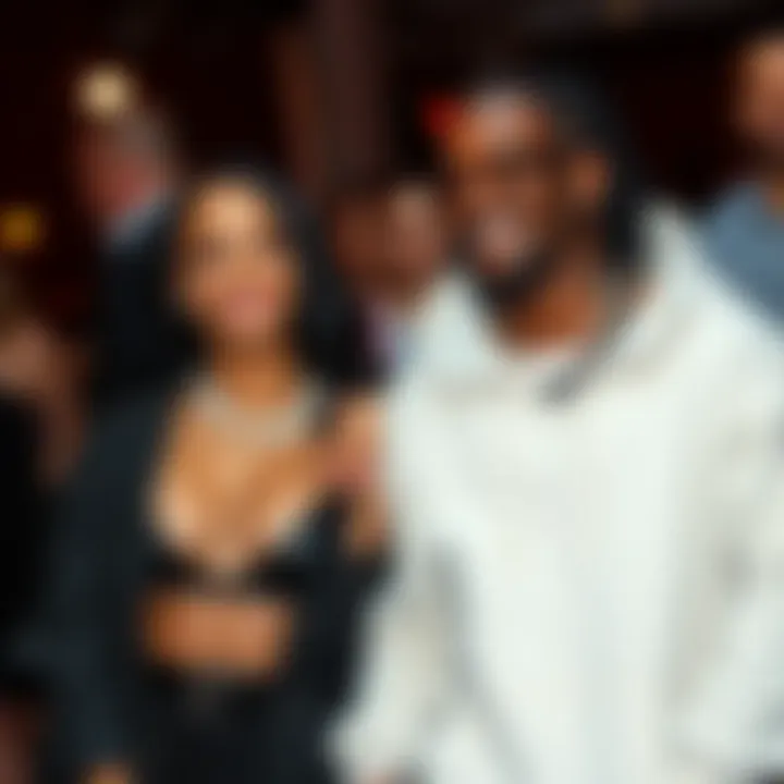 Rihanna and A$ap Rocky Together Rihanna and A$ap Rocky smiling and interacting at a public event, showcasing their relationship dynamics.