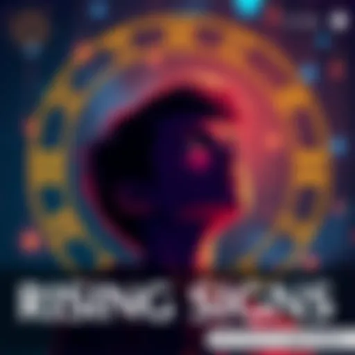 A person gazing at the stars with zodiac symbols around them, representing rising signs and astrology traits.