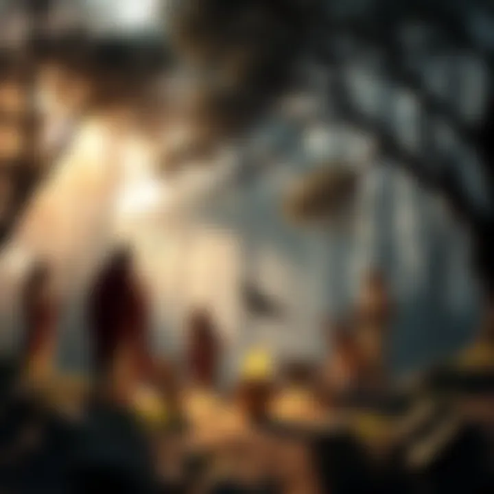 Ritual at the Eleusinian Mysteries A group of ancient Greeks performing a ritual with sacred items in a forest setting during the Eleusinian Mysteries