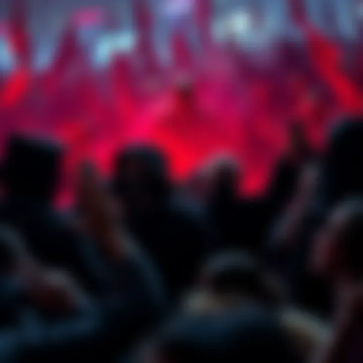 Crowd involved in unsettling ritual, expressing dark ideologies while captured on video.