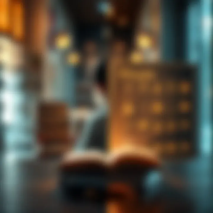 A split image showing two methods of performing rituals: one side displays books stacked with a person reading, while the other side shows a subject-themed layout with symbols representing various rituals.