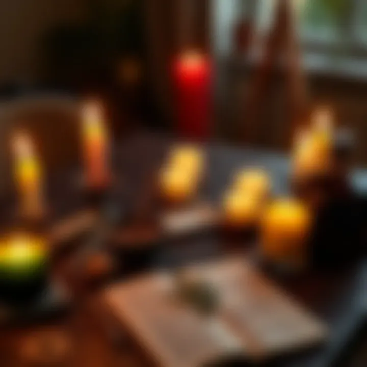 Rituals to Attract Love A table with candles, herbs, and a journal for love rituals