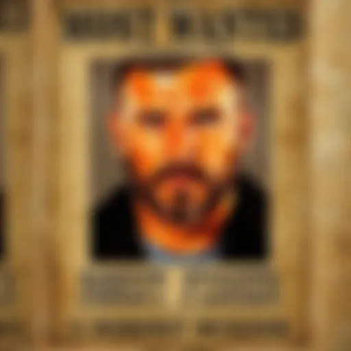 A wanted poster showing Robert Fisher's image and details of his family murder case, highlighting his status on the FBI's Most Wanted list.