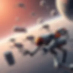 A group of robotic spacecraft exploring distant planets with advanced technology for interstellar travel.