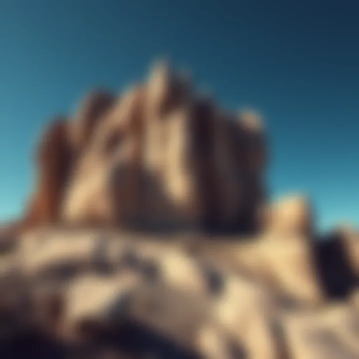 Unique rock formation with multiple faces in Alberto de Agostini National Park, Patagonia