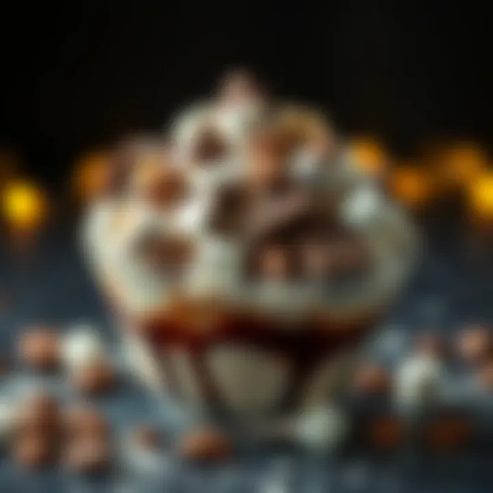A bowl of Rocky Road ice cream with chocolate, marshmallows, and nuts, symbolizing its darker meanings in film.