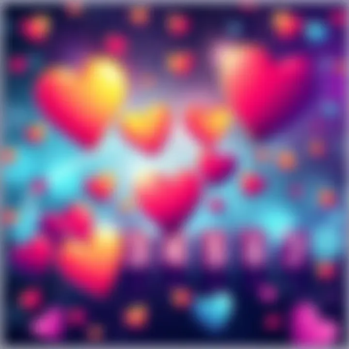 A colorful illustration featuring hearts and a selection of numbers from 1 to 12, symbolizing choices in romance readings.