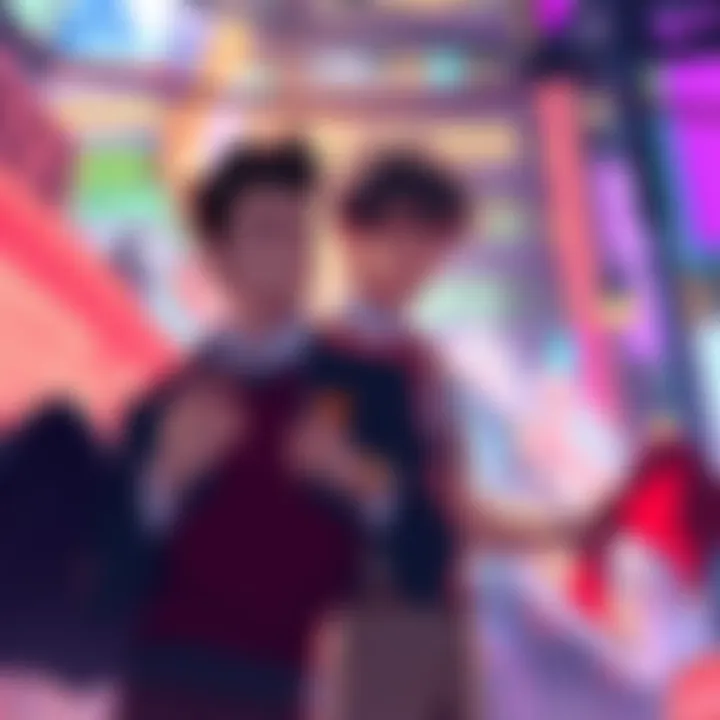Animated scene of Ronaldo and Draluc interacting in a colorful backdrop, showcasing their unique personalities and the vibrant world of the anime.