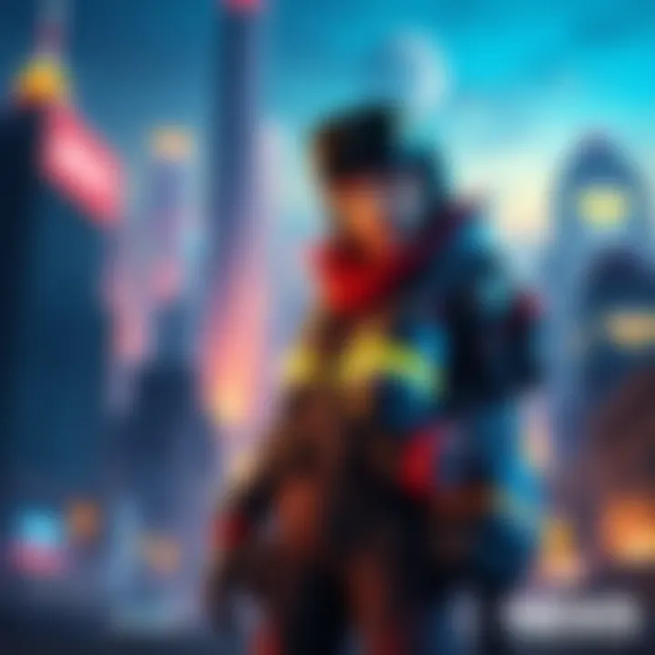 Rosalyn standing confidently in ODM gear, looking ready for an adventure, with a backdrop of a dreamlike cityscape.