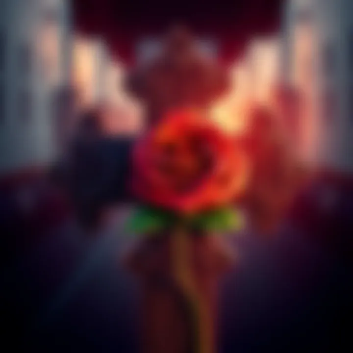 A detailed representation of the Rose Cross symbol featuring a rose in the center with a cross behind it, symbolizing unity of nature and spirit.