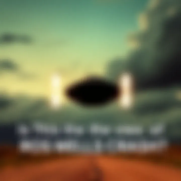 A video frame showing an unidentified object in the sky, with a dramatic background suggesting a 1940s setting