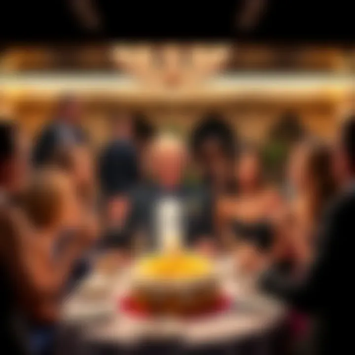 James Rothschild hosting a glamorous birthday party for Nicky Hilton, with guests mingling and enjoying the festivities, setting the stage for political connections.