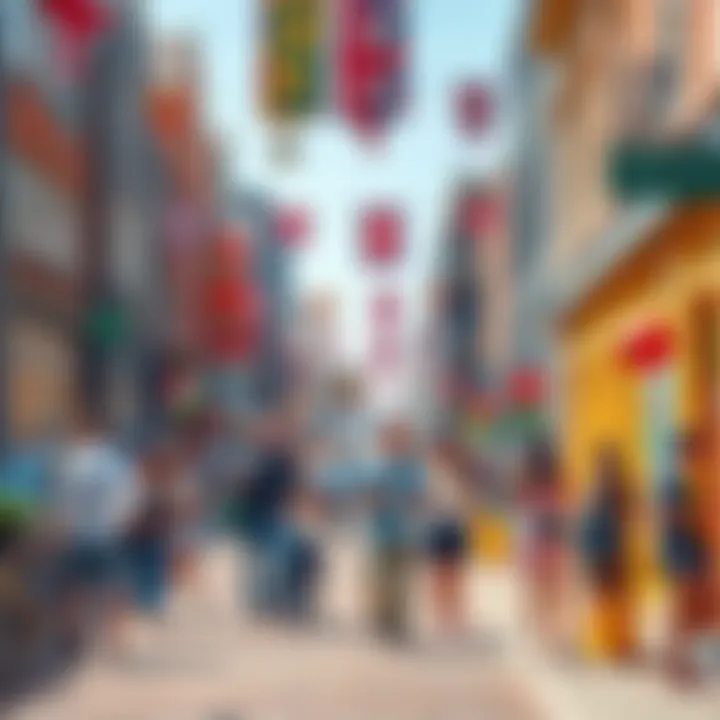 Rotterdam's vibrant street scene A group of people enjoying a sunny day in Rotterdam, engaging in creative activities and socializing, creating a lively atmosphere.