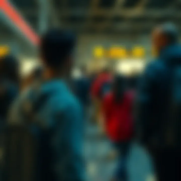 A person cutting in line in front of another, showcasing selfish behavior in a social setting.