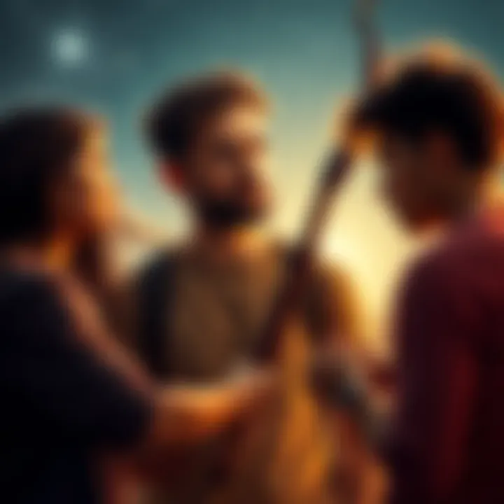 A person with bold body language, showing signs of rudeness, surrounded by confused friends, highlighting relationship struggles.