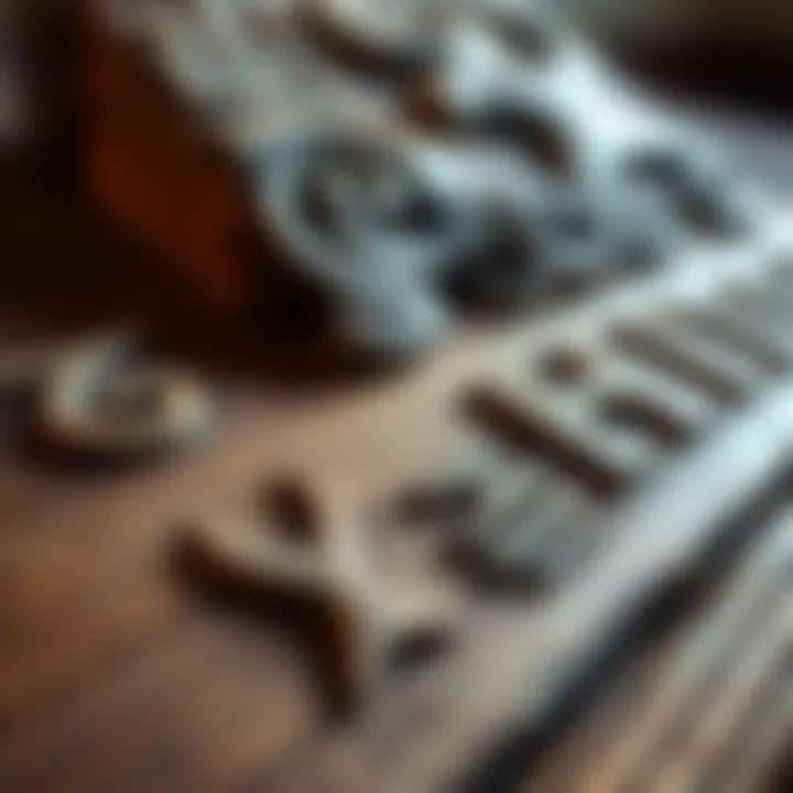 A close-up of several Younger Futhark runes carved on a wooden surface, showcasing their distinct shapes and symbols.