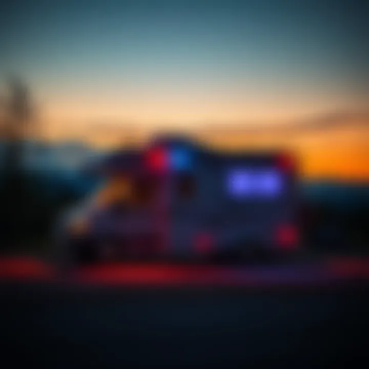 An RV parked in a peaceful setting, symbolizing safety and freedom for individuals escaping control.