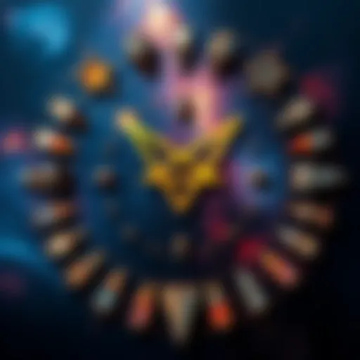 A collection of sacred geometry shapes including circles and triangles arranged in a harmonious layout representing the universe.