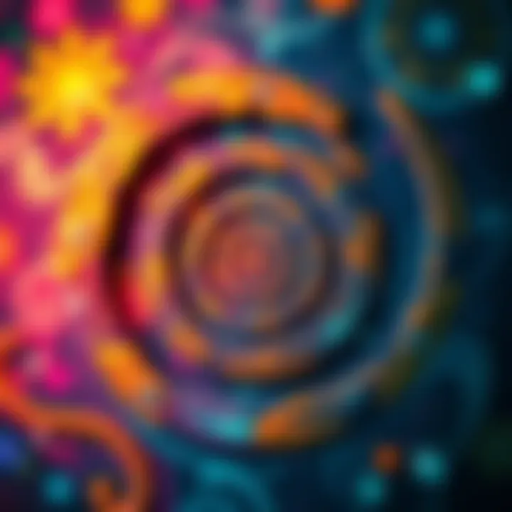 A vibrant spiral design used in traditional art symbolizing culture and spirituality.