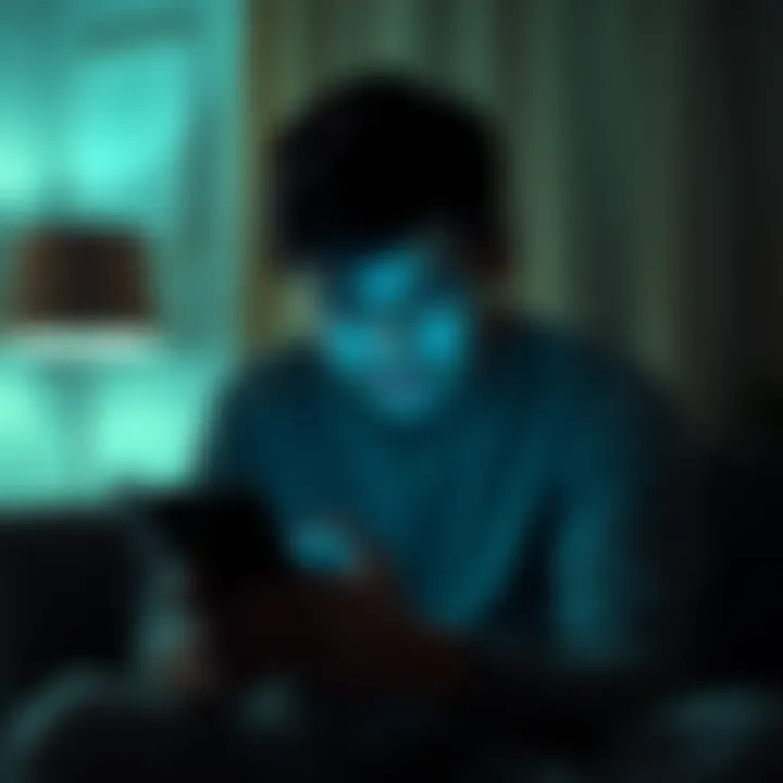 A person sitting on a couch, staring at their phone with a disappointed look, symbolizing feelings after a breakup and no contact
