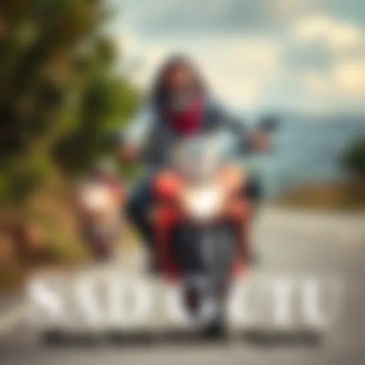 Sadhguru on a Ducati motorcycle, showcasing his strength and recovery after brain surgeries, smiling while riding through a scenic road