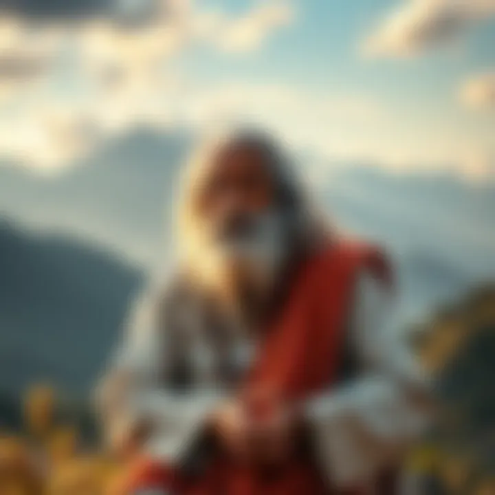 Sadhguru speaking about Adiyogi Sadhguru sharing insights on the story of Adiyogi, with a serene background of mountains and nature.